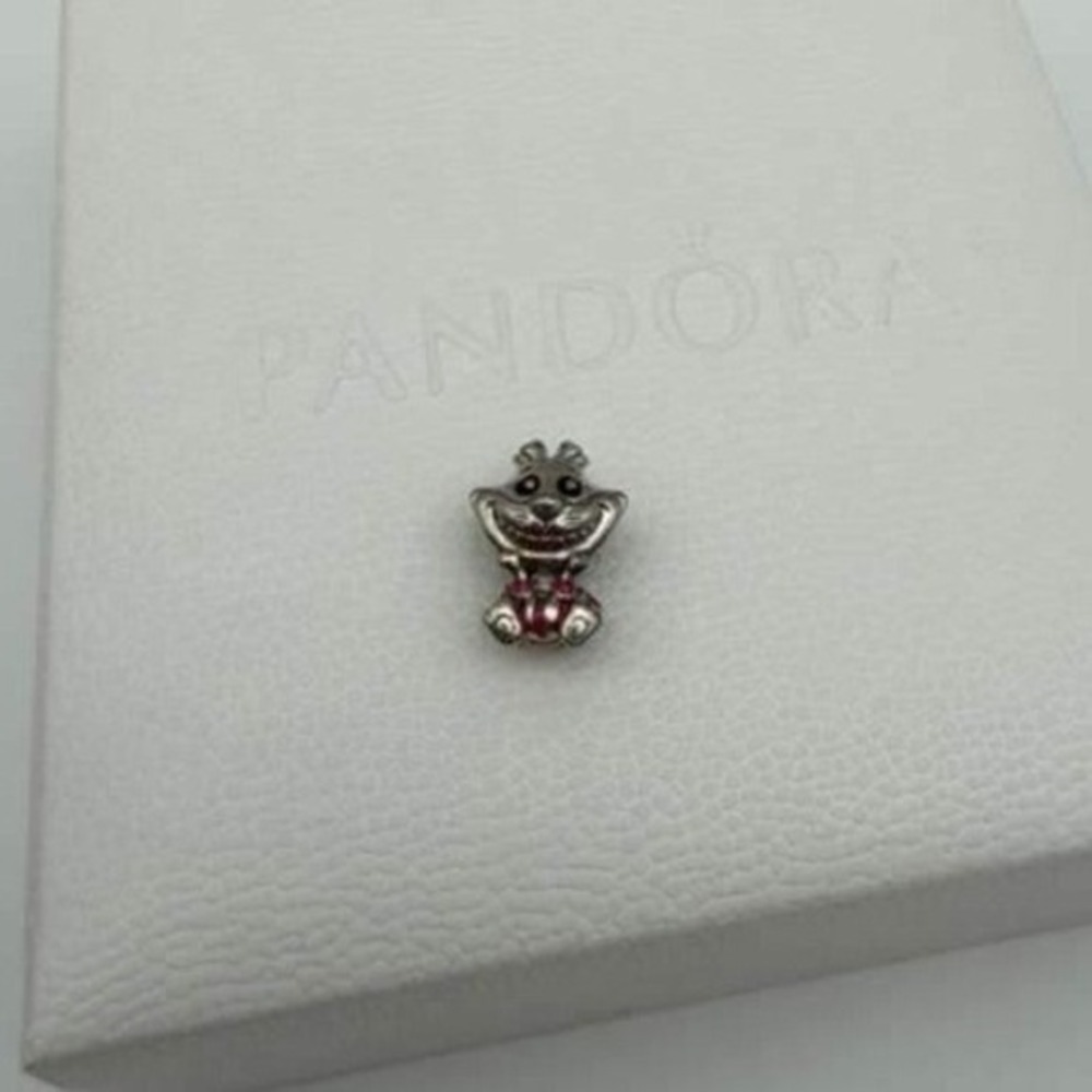 Pandora Disney Alice in Wonderland‎ Cheshire Cat Charm - Pink Enamel S925 - NWT